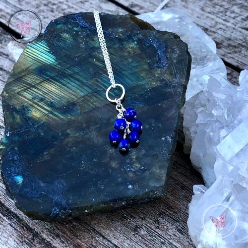 Lapis Lazuli Cluster September Birthstone Necklace